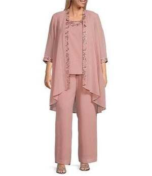 Le Bos 3-Piece Duster Pant Set Tea Rose Size 16